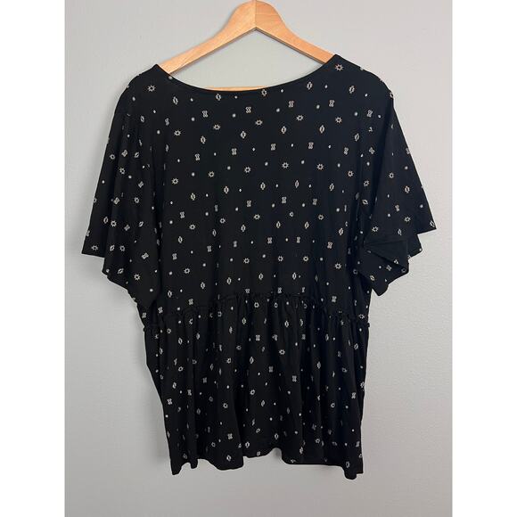 Torrid Womens 2X Plus Vintage Cotton Tie Front Ditsy Print Flutter Sleeve Top - Picture 5 of 12